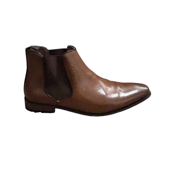 Tommy Hilfiger Sesame Chocolate Brown Burnished Leather Men's Boots 10.5 - Picture 2 of 9